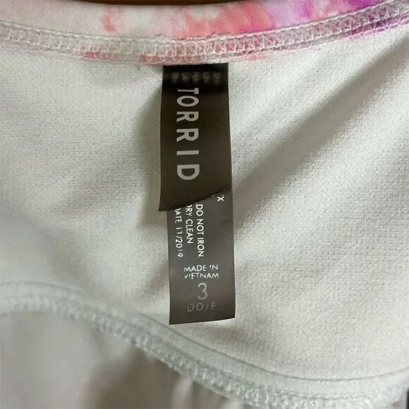 Torrid Women's Plus Size Tie-Dye Tankini Top Peplum Style Size 3X - Picture 10 of 11